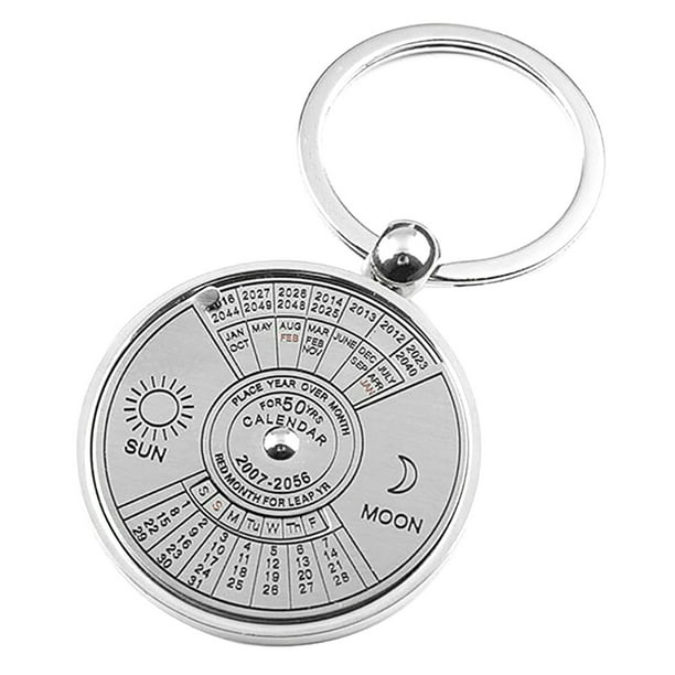 Creative Gifts Hiking Compass Keyring Metal Calendar Keychain Key Chains